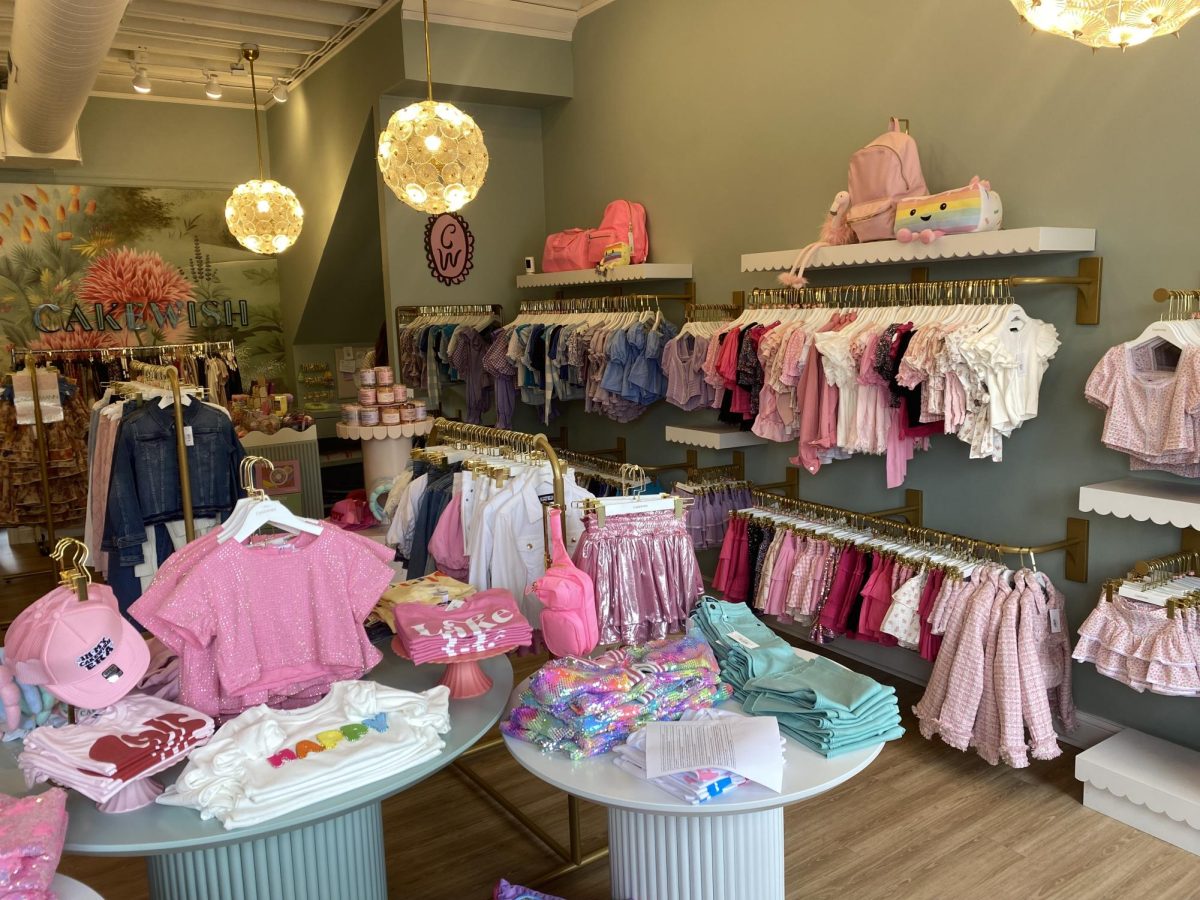 Inside Cakewish, visitors encounter an array of pastel frilly attire. 