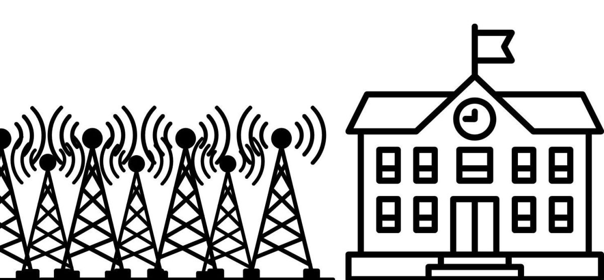 Drawing detailing the possible solution of installing cell phone towers closer to the school. 