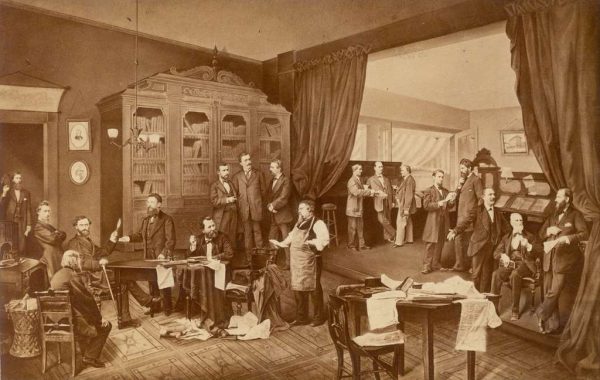 A 1910 illustration of the editorial room for the German-American newspaper Westliche Post, which was once been the most popular newspaper in Missouri. Most people in recent immigrant communities no longer readily access American news sources that are tailored to their needs and cultural differences. 