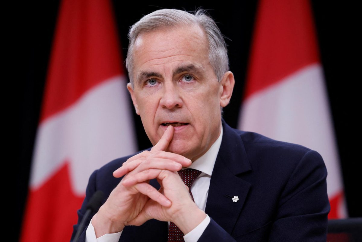 Canada's Prime Minister Mark Carney holds his first press conference since forming government in Ottawa, Ontario, Canada May 2, 2025. REUTERS/Blair Gable