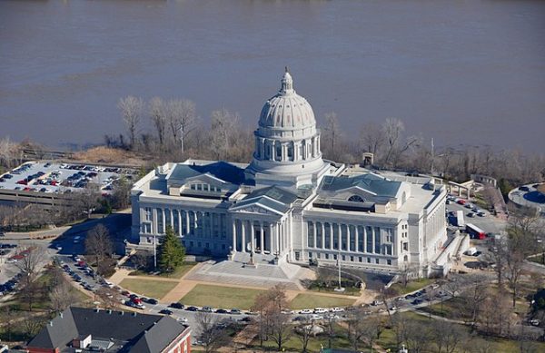 Aerial photograph of the Missouri State Capitol Building.