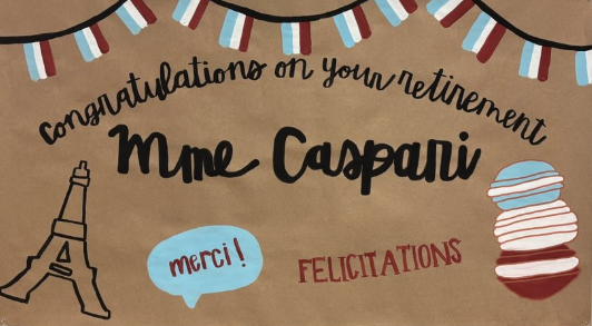 Celebrating Madame Elizabeth Caspari’s retirement, her French Cinema & Conversation class throws a party. On Thursday, May 8, students brought food to enjoy together. “I’ll miss talking with her at the start and end of class and helping her run French club. I’ve seen how much she cares, and I know that CHS will miss her,” senior Maddie Jeans said. 