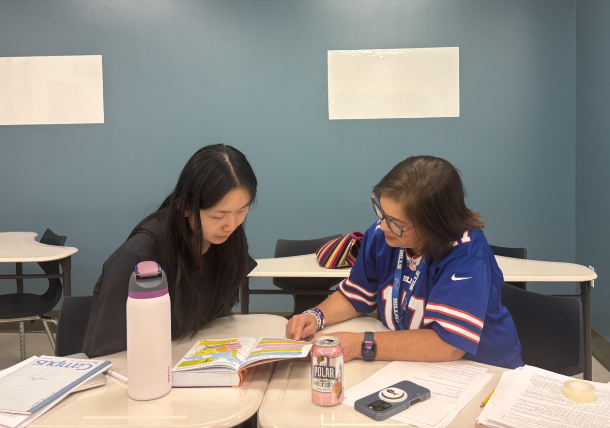 "It's really hard to make friends in Clayton high school if you're a newcomer. Everybody already knows each other, and they have established friendships for many years. My goal is always to make my space a safe one for them to take risks, [and] relax." Nancy Gamble, English Language Specialist
