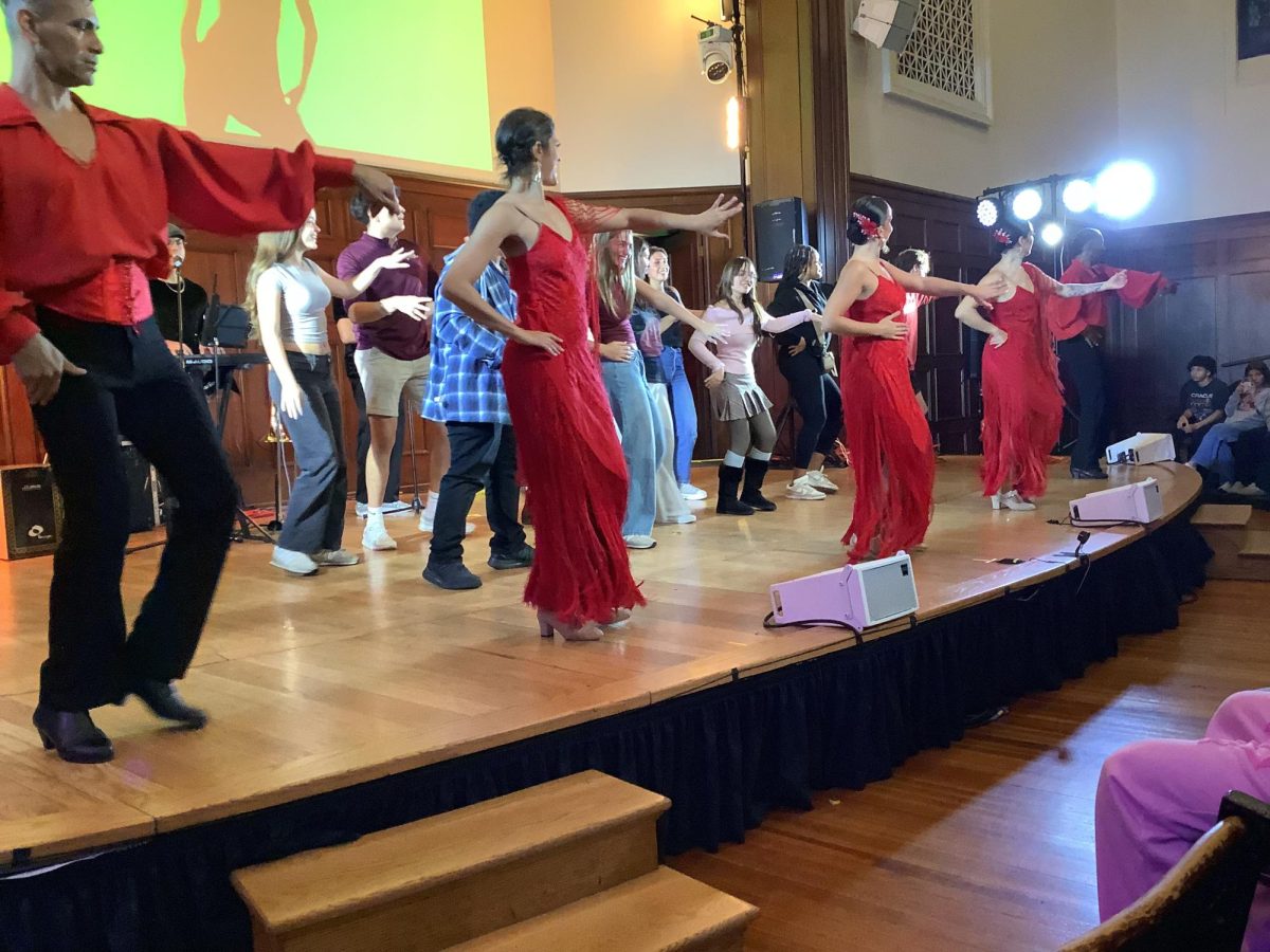 The History and Culture of Spain and Latin America class attends a performance at The Sheldon Theater by Hispanic Flamenco Ballet. They watched the performance and a few students, including senior Sari Gross, had the opportunity to participate in a dance. “I learned a lot about the festivities and aspects of life in Spain and Latin America,” Gross said. “My most memorable experience was getting to see and experience the cultures of other countries.”