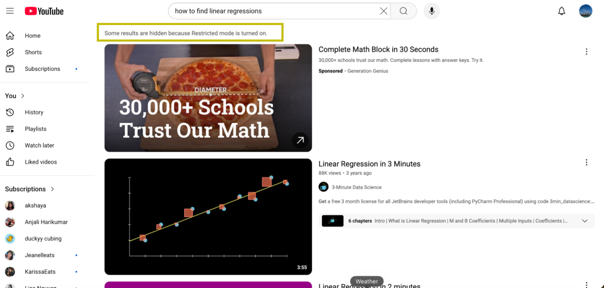 An example of how students can’t access certain YouTube videos due to the Chromebooks’ restricted access.
