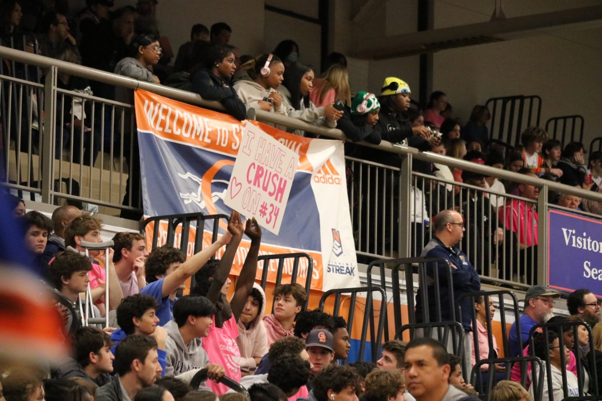 The stands of the 2023 Clayton vs. Ladue Coaches vs. Cancer basketball game. 