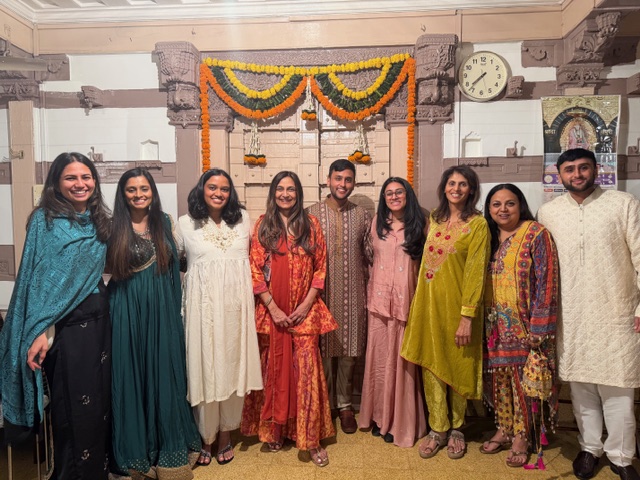 Superintendent Nisha Patel stands with family members in India during a wedding evening for her nephew. “Family is very important for us,” Patel said. 