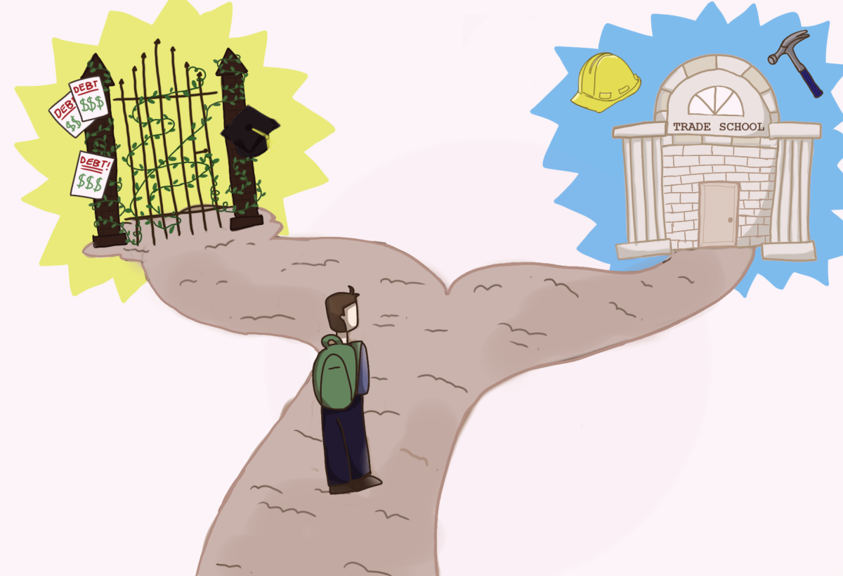 A student is stuck between the allure of an elite academic institution and a more practical and affordable trade school, a decision more and more graduating high school students are faced with. 