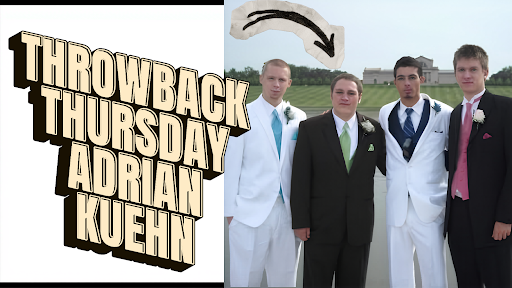 SSD teacher Adrian Kuehn, before his senior-year homecoming dance, hanging out with his friends at Forest Park. This was one of his favorite memories in high school. “I am on the center left, and the three other people are some of the closest friends I had in high school,” said Kuehn. (Photo Courtesy of Adrian Kuehn)
