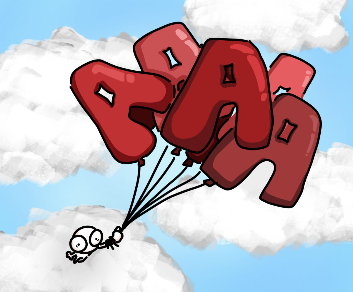 A student is carried too high because of their inflated grades.